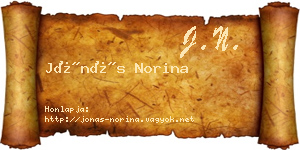 Jónás Norina névjegykártya